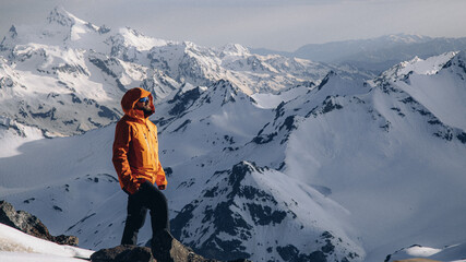 Wall Mural - person in the mountains