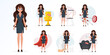 © Javvani - A set of concepts with a girl on the topic of business and HR. Cartoon style. For banners, websites, applications and presentations. Vector.