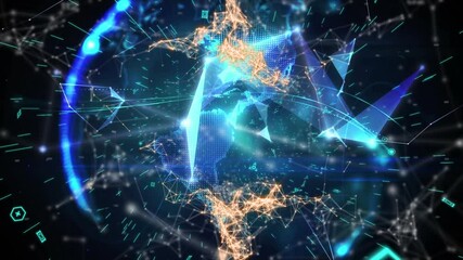 Animation of markers moving with glowing networks of connections