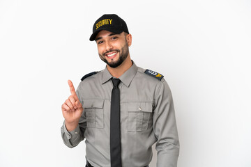 Wall Mural - Young arab man isolated on white background showing and lifting a finger in sign of the best