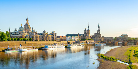 Wall Mural - panoramic view at the old town of dresden, germany