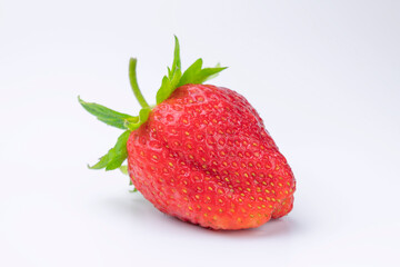 Wall Mural - strawberries with leaves on a white background. isolate. isolate