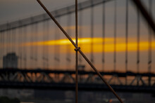 Sunset In The City From Brooklyn Bridge
