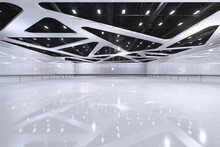 Empty Hall Exhibition Centre.The Backdrop For Exhibition Stands,booth Elements.
Conversation Centre For The Conference.Big Arena For Entertainment,concert,event.
Indoor Stadium For Sport.3D Render.