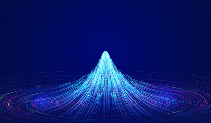 the luminous lines on the spiral line converge the background of big data of internet science and te