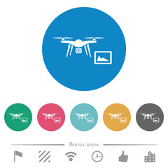 Sticker - Drone controlling from tablet flat round icons