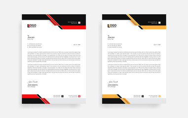 Abstract corporate business letterhead design template