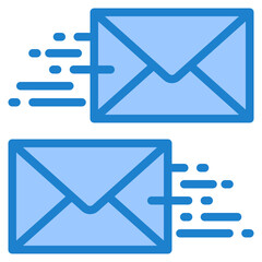 Wall Mural - messaging blue style icon
