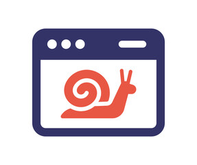 Sticker - Slow progress loading website icon. Vector illustration