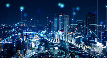 Aufkleber - 都市とネットワーク　IoT　ICT　DX