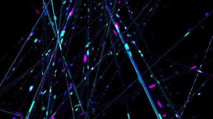 Poster - abstract background animation shiny lines stripes beams rods structure moving transforming rotating 