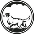 Simple Design of English Setter (Gun Dog) Hunting Logo