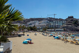 Fototapeta Miasto - The village of Puerto Rico and the beach on Gran Canaria