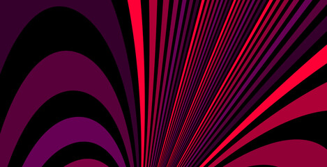 Wall Mural - Psychedelic red colored optical illusion lines vector insane art background, LSD hallucination delirium, surreal op art linear curves in hyper 3D perspective, hypnotic design.