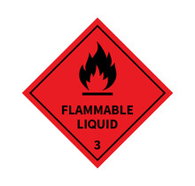 Flammable Liquid Sign On White Background. Danger Sign. Label, Sticker, Symbol. Vector Illustration.