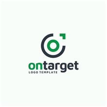 Initial Letter O With Pointer Arrow For Aim Target Cursor Logo Design