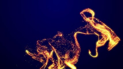 Wall Mural - 4k particle background like confetti in oil. 3d render of magic fiery golden sparkles glisten and sh