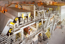 The Machinery In A Paper Mill Plant.