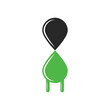 © Sergii Syzonenko - Green energy instead of fossil fuels eco logo concept gasoline car replacement with electric cars, black drop of oil and green drop with electric plug.