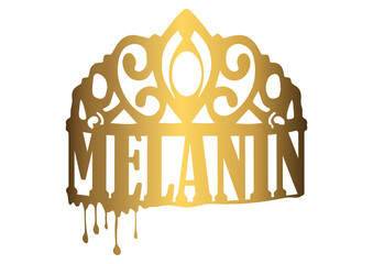 Sticker - melanin golden crown