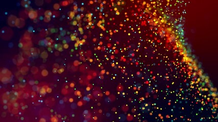 Wall Mural - glitter magic multicolored particles fly and glow in viscous liquid with amazing shining bokeh for f