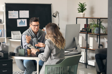 Wall Mural - Accountant working with client in office