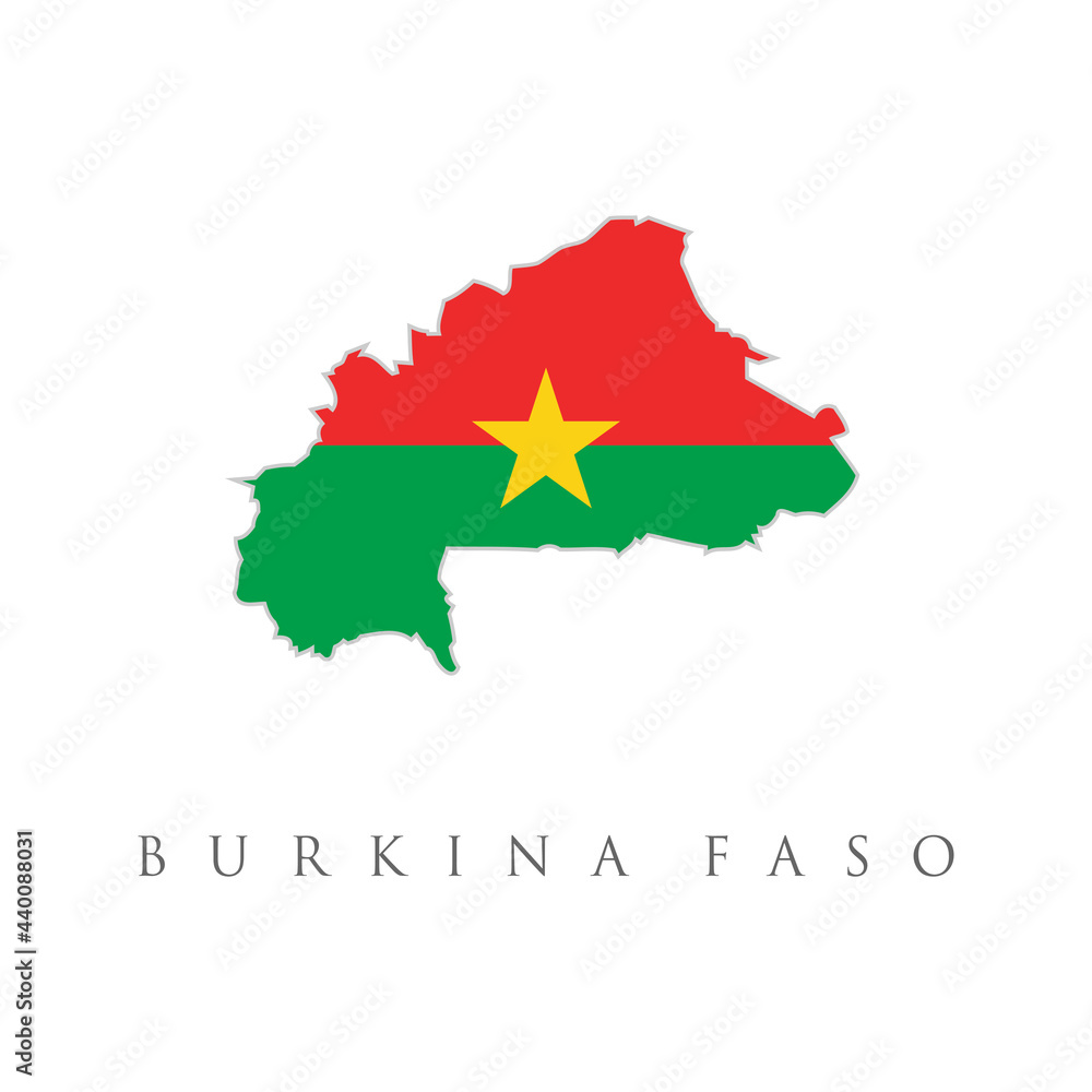 Стоковое векторное изображение «Burkina Faso country flag inside map ...