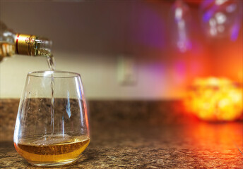 Pouring liquid in a glass