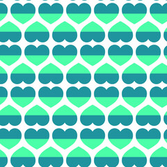 Wall Mural - Seamless striped hearts pattern design