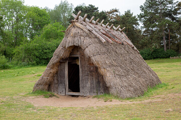 Old hay house in the park