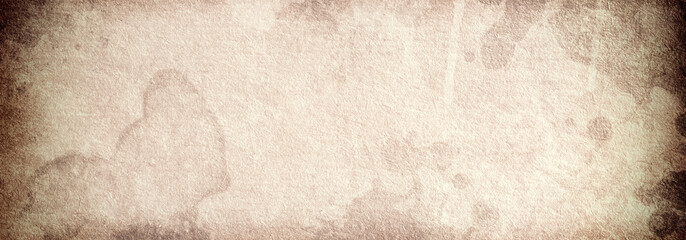 Poster - Old grunge background banner of vintage light beige paper in spots