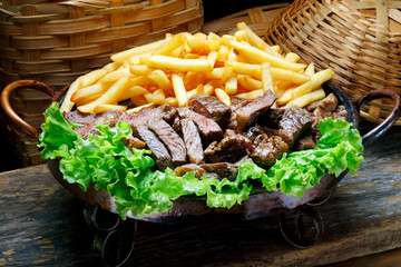 Canvas Print - picanha and French fries