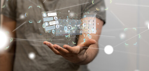 media develop interface web application in hand