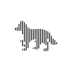 Wall Mural - Dog black barcode line icon vector on white background.