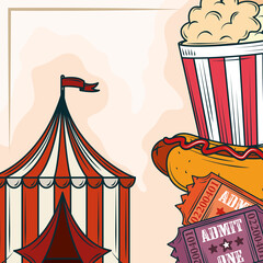 Poster - funfair tent and food