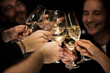 © Malte Jager/Westend61 - Happy male and female friends toasting glasses during celebration at home
