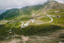 Austria, Carinthia, High angle view of winding Grossglockner High Alpine Road 