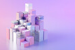 © George J/Westend61 - 3D illustration of pink and purple cubes