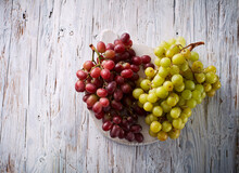 Studio Shot Of Red And Green Grapes