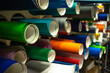 Rolls of self-adhesive vinyl film in the production of outdoor advertising