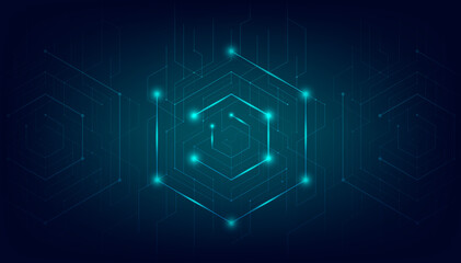 Wall Mural - abstract lines and dots connect background. technology connection digital data and big data concept.