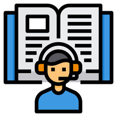 Audio Book filled outline icon