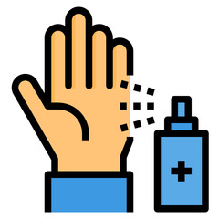 Hand Cleaning filled outline icon