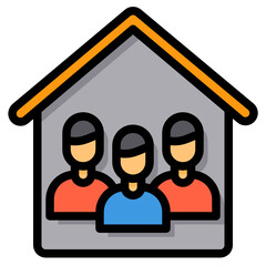 Teamwork filled outline icon