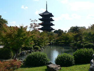 Beautiful view of To-ji Pagoda in Kyoto, Japan