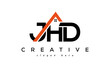 initial JHD letters real estate construction logo vector