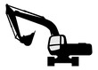 The silhouette of the excavate on a white background.
