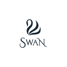 This Is An Abstract Initial Logo Of A Swan In Dark Color That Looks Nice On A White Background. It Can Be Used As A Logo For Various Purposes.
