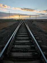 Rail Line In Outback