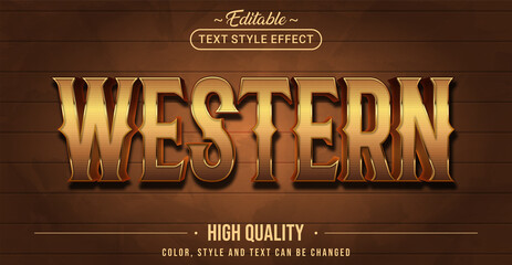Fototapete - Editable text style effect - Western text style theme.